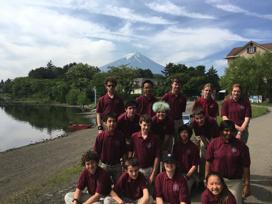 The 2016 Odyssey Mountaineering Team with Mt. Fuji in the background